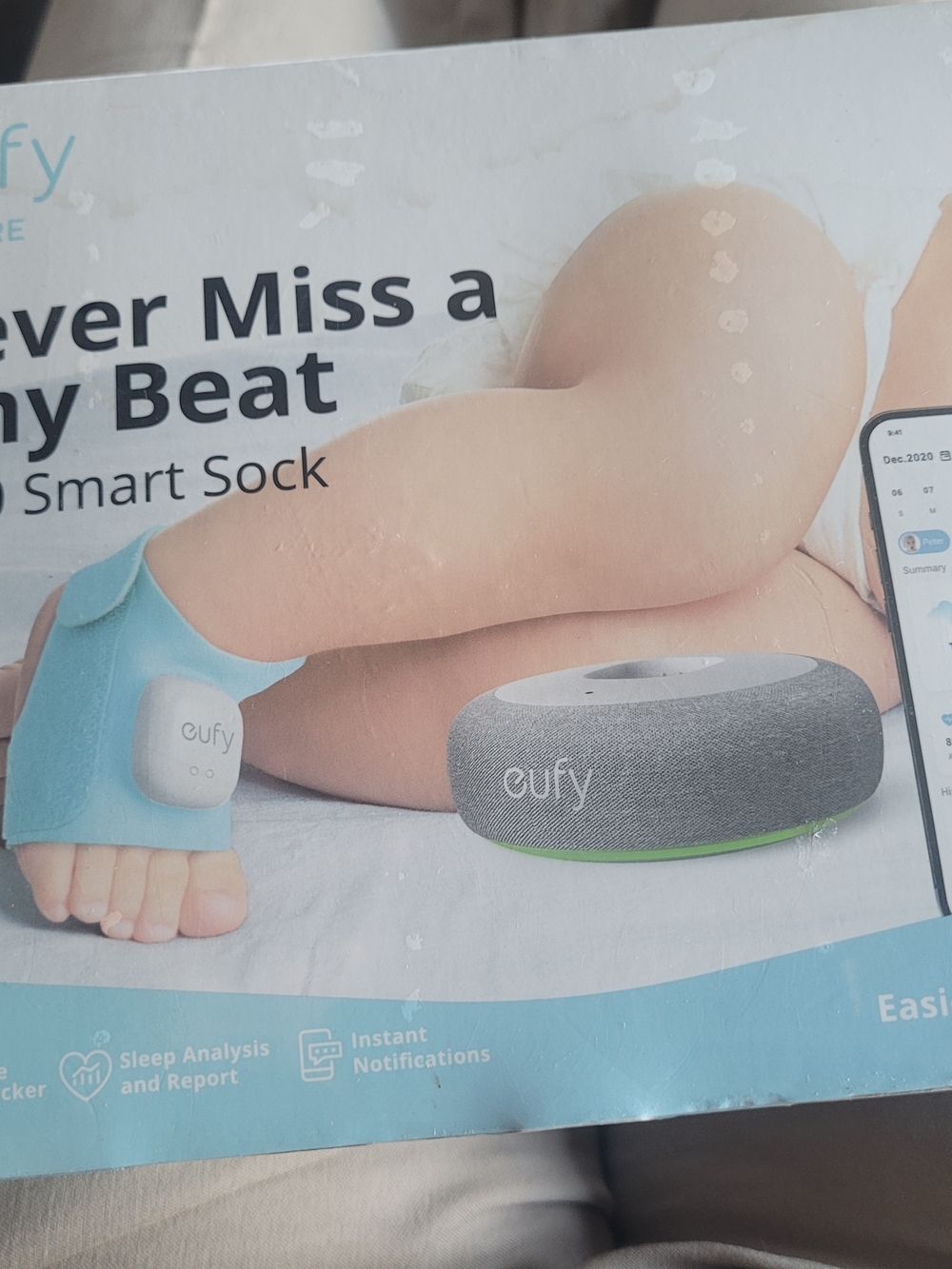 EUFY S320 Smart Sock in Light Blue - Baby Heart Monitor - Picture 8 of 12